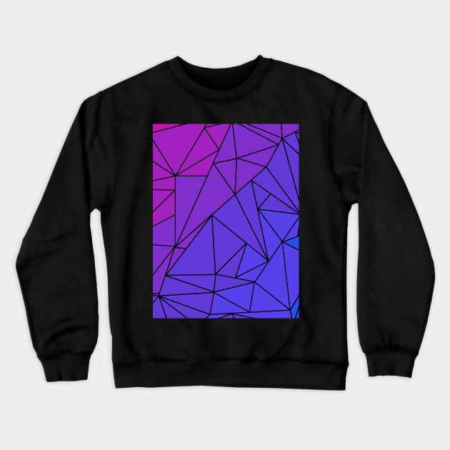 Pink to Blue Triangle Mosaic Crewneck Sweatshirt by RandomMart